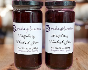 10 oz. RASPBERRY RHUBARB JAM - 2 jars