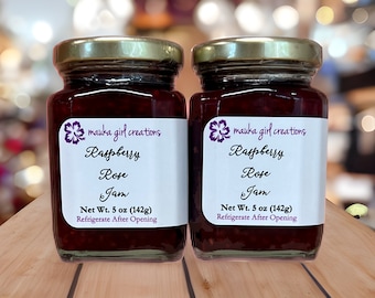 5 oz. RASPBERRY ROSE JAM - 2 jars