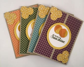 Handmade All Occasion Cards, set of 4