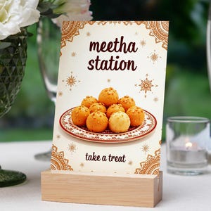 Sweet Meetha Station 006 Take a Treat | Mehndi Decor | Dholki Party Decor | Printable Food Table Sign | Indian Desi Wedding Digital Download