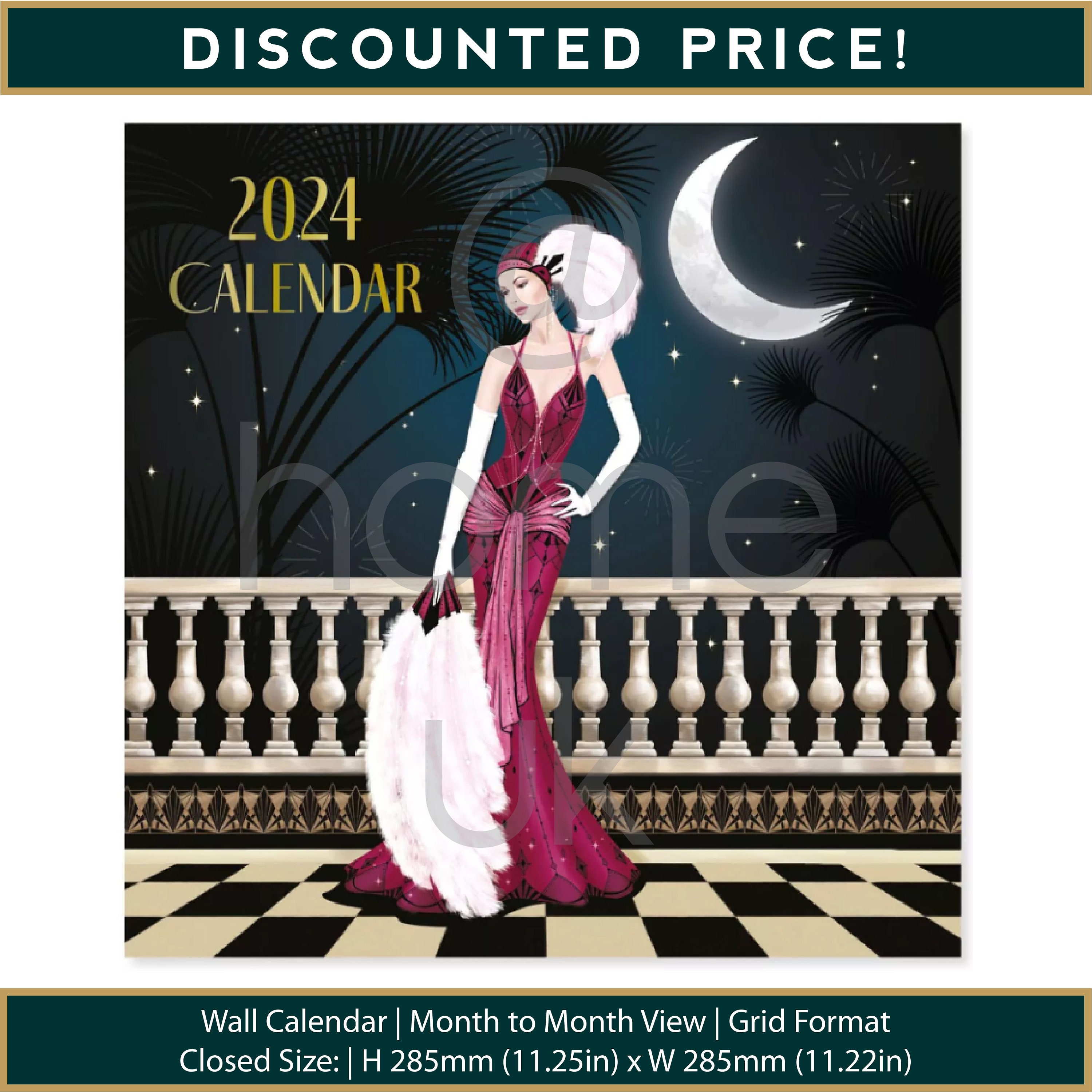 DISCOUNTED Claire Coxon 2024 Square Wall Calendar Grid Layout Great