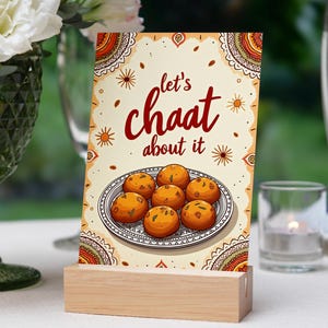 Lets Chaat About It Food Station 005 | Mehndi Decor | Dholki Party Decor | Colourful Printable Table Sign | Indian Wedding Digital Download