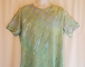Size XL - Tie Dye T-Shirt Bella Canvas - Ice Dye - Blue Green Water Color