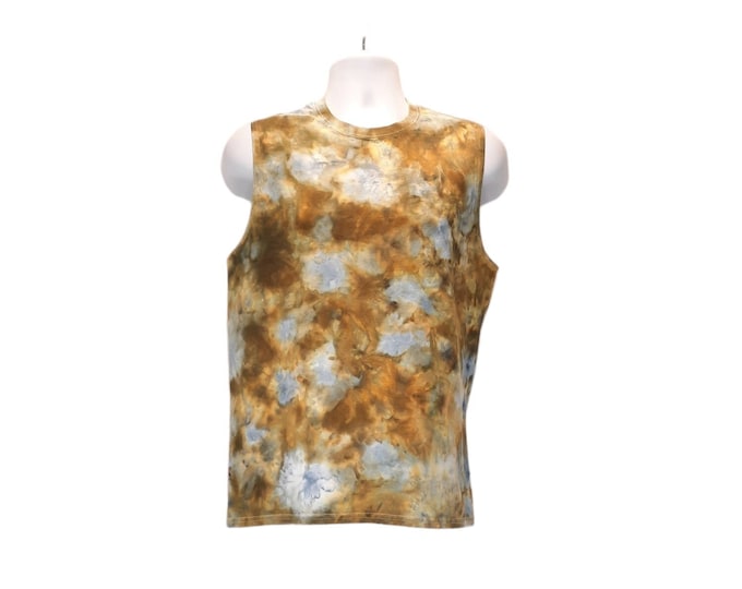 Size Medium - Sleeveless Tie Dye Tee - Earthy