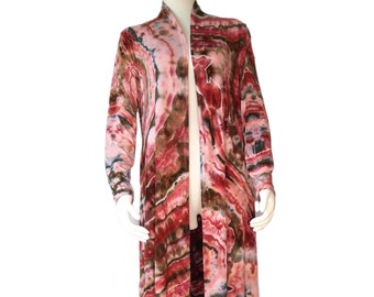 Size Medium - Tie Dye Long Cardigan Duster - with Pockets!