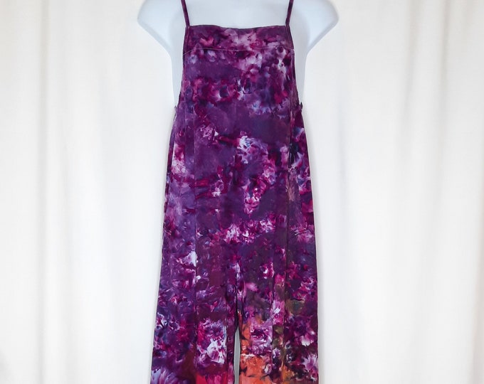 Size Medium - Tie Dye OVERALLS - Flower Blossoms