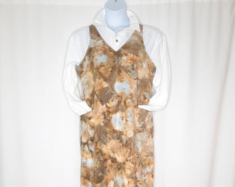 Size Large - Tie Dye Linen Blend Jumper Midi/Maxi Dress with Pockets!