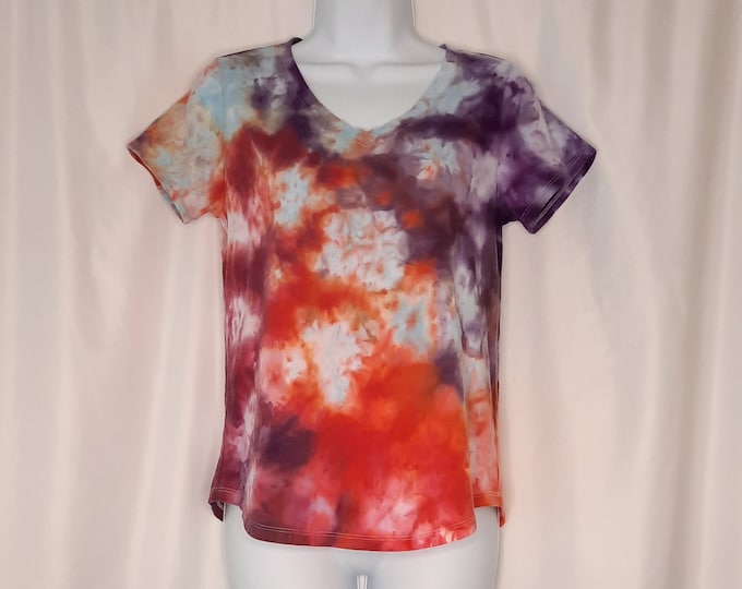 Size Small - Tie Dye Tshirt V-Neck - Ice Dye