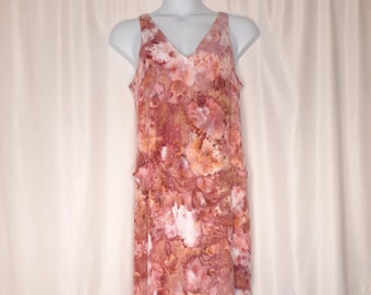 Size Medium Tall - Tie Dye Linen blend Jumper Maxi Dress with Pockets!