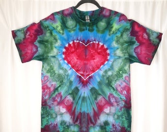 Size Large - Tie Dye Tshirt - Ice Dye Heart