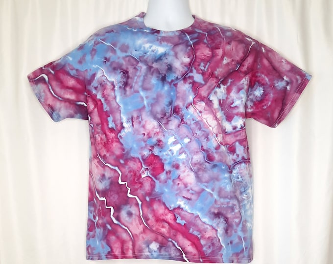 Size Large - Tie Dye Tshirt - Ice Dye Purples and Blues