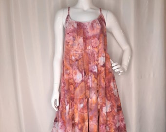 Size XLarge -Tie Dye Dress with POCKETS and braided straps