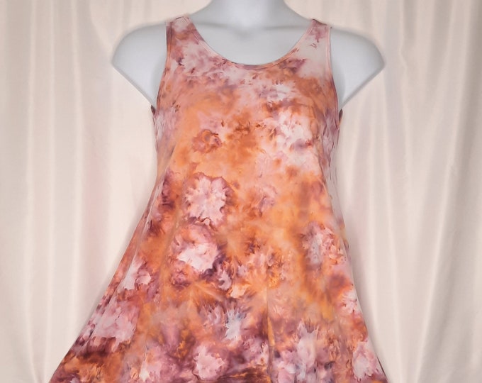 Size Medium - Tie Dye Tank Top - Shark Hem  Ice Dye Berry Smoothie
