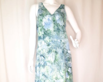 Size Small - Tie Dye Linen blend Jumper Maxi Dress with Pockets!