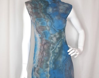 Size Small - Tie Dye Dress - Mock Turtle Neck Rib Knit Mini Dress