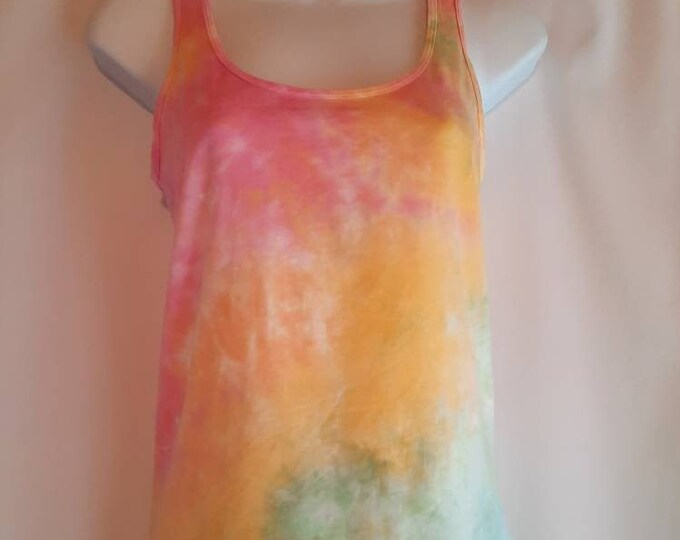 Size Small - Tie Dye Tank Top - Rainbow Pastel