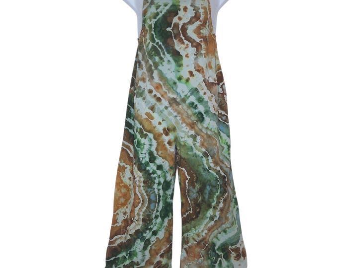 Size Small - Tie Dye OVERALLS - Agate Patterns with Pockets!