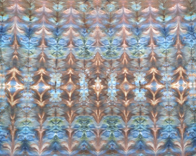 Tie Dye Shower Curtain - 100% Cotton - Earth Tones - Tessellation Pattern