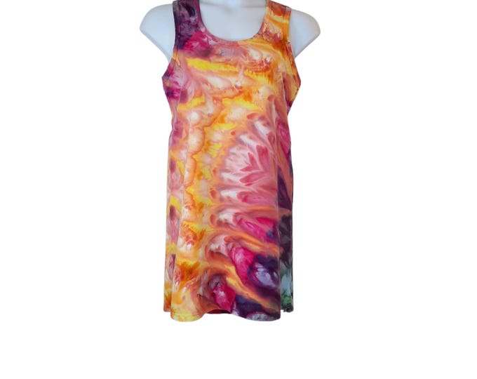 Size Large - Tie Dye Tank Dress 100% Cotton - Sunset Portal