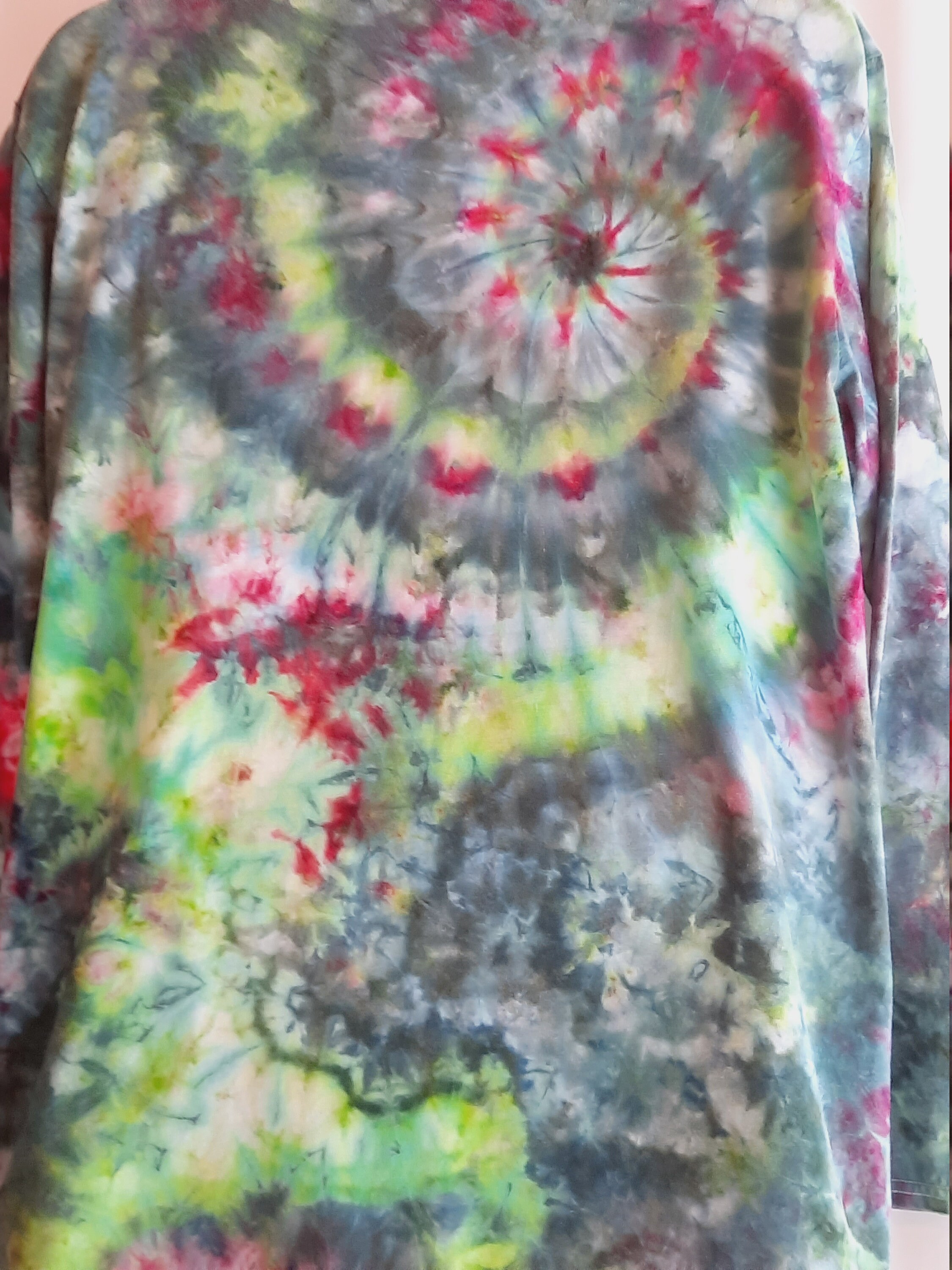 Size XLarge - Ice Dye Long Sleeve Tee with Spiral