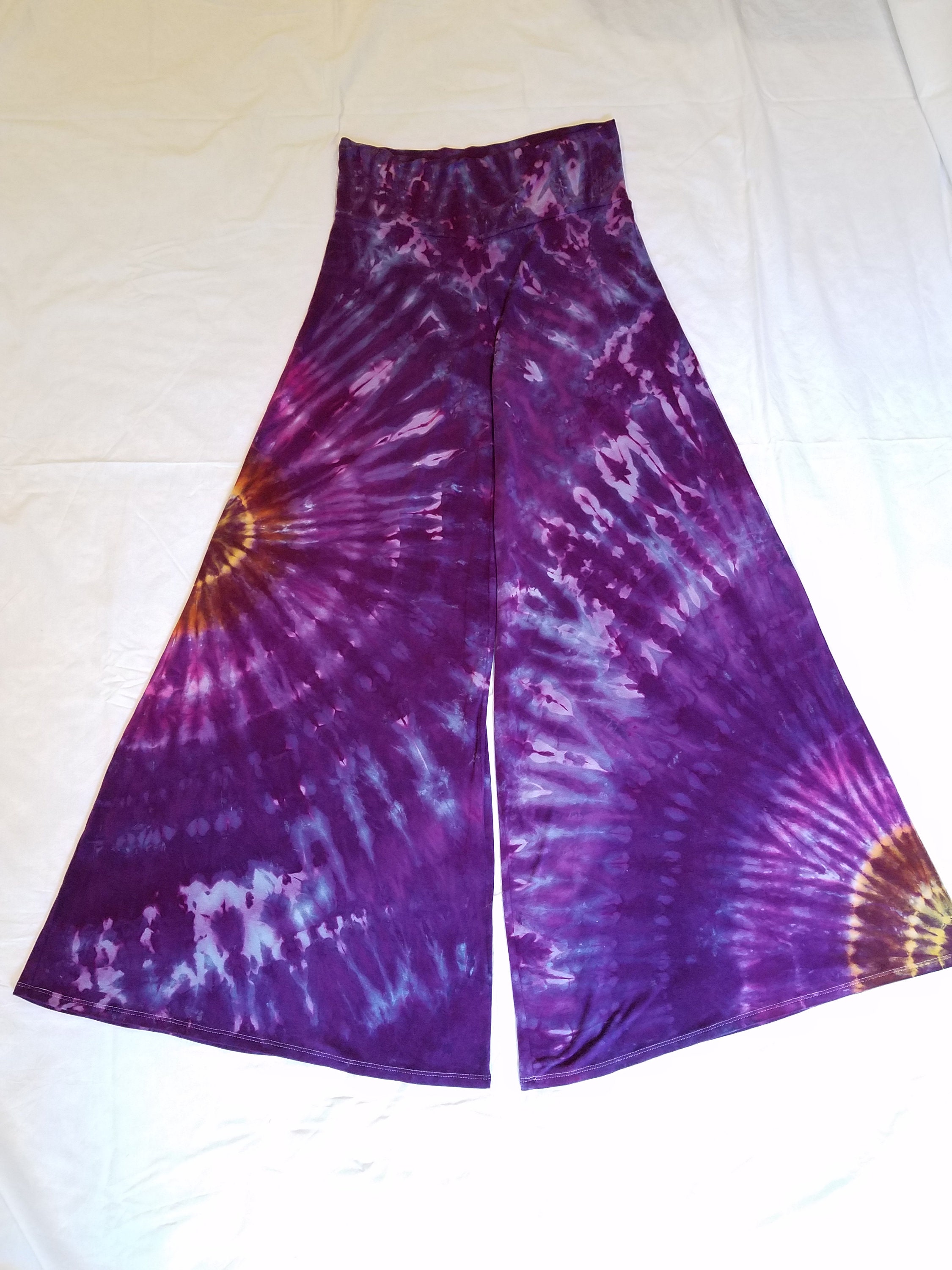 Tie Dye Palazzo Pants Size XL to XXL Ice Dye Pants Festival Tie