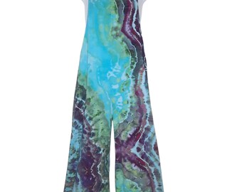 Size XLarge - Tie Dye OVERALLS - Agate Patterns with Pockets!