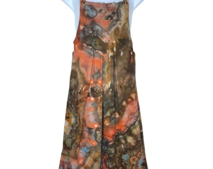 Size XLarge - Tie Dye Overalls - Wide Leg Jumper - Earth Tones
