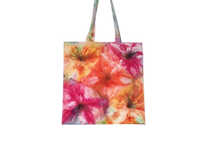 Tie Dye Tote Bag - Medium - Ice Dye Blossoms