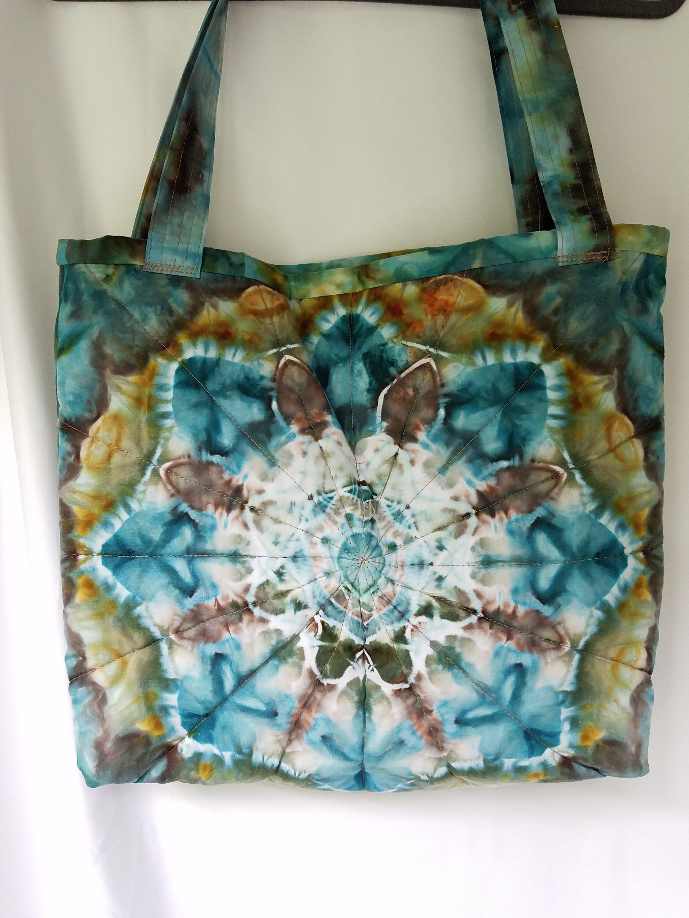 Tie Dye Quilted Tote Bag Pockets inside Free Shipping
