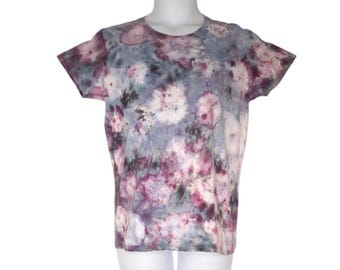 Size Large Ladies Tie Dye -Purple Scrunch Ice Dye - Woman's Tee