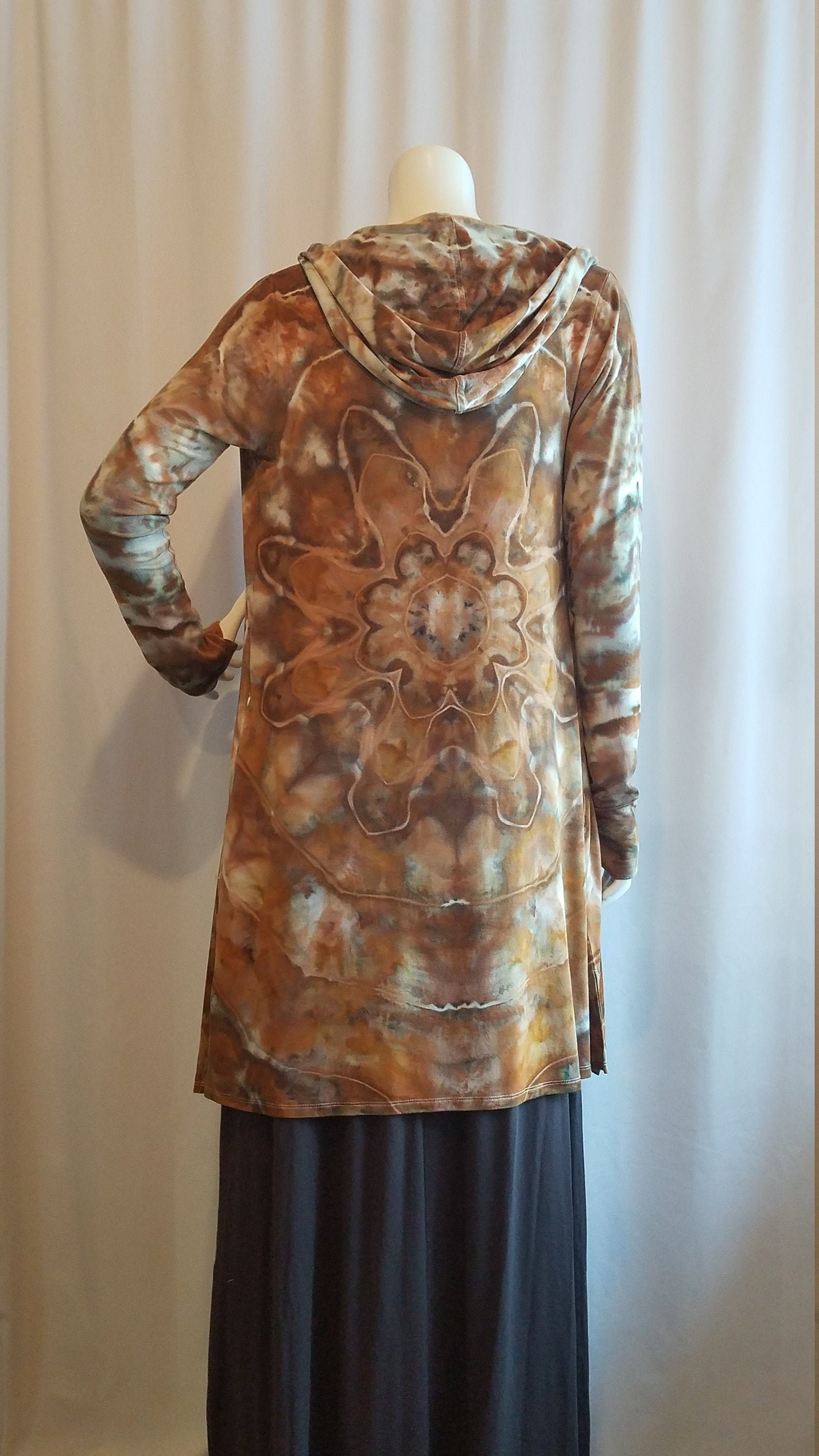 Fairy Tie-dye Drawstring Hooded Cardigan