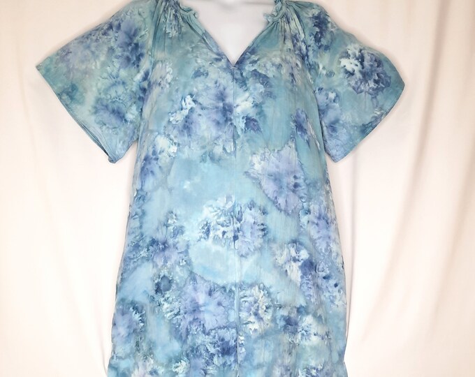 Size Small -Tie Dye Dress Crinkle Gauze with POCKETS