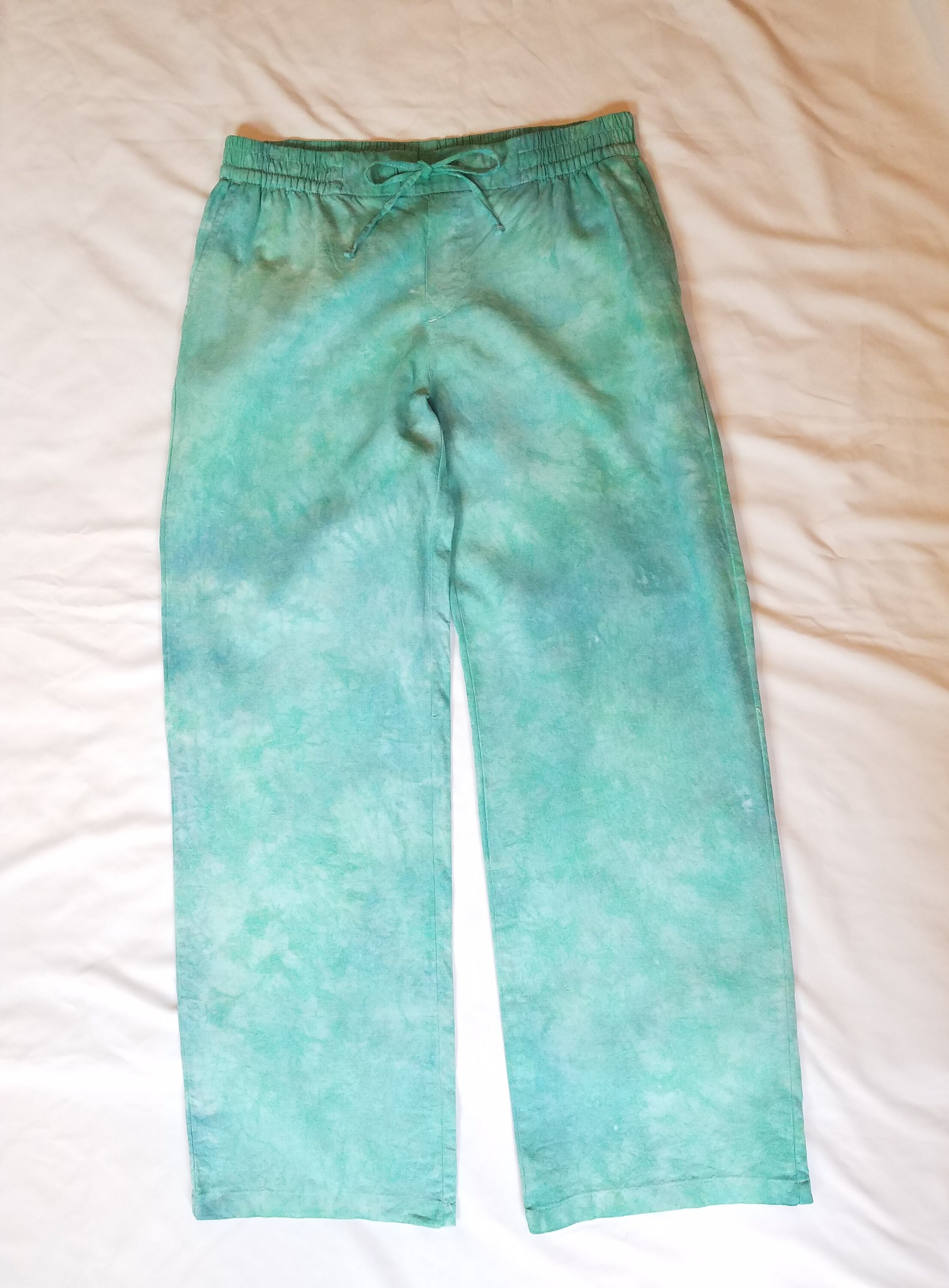 Size Medium Tie Dye Pants Linen Blend with POCKETS!