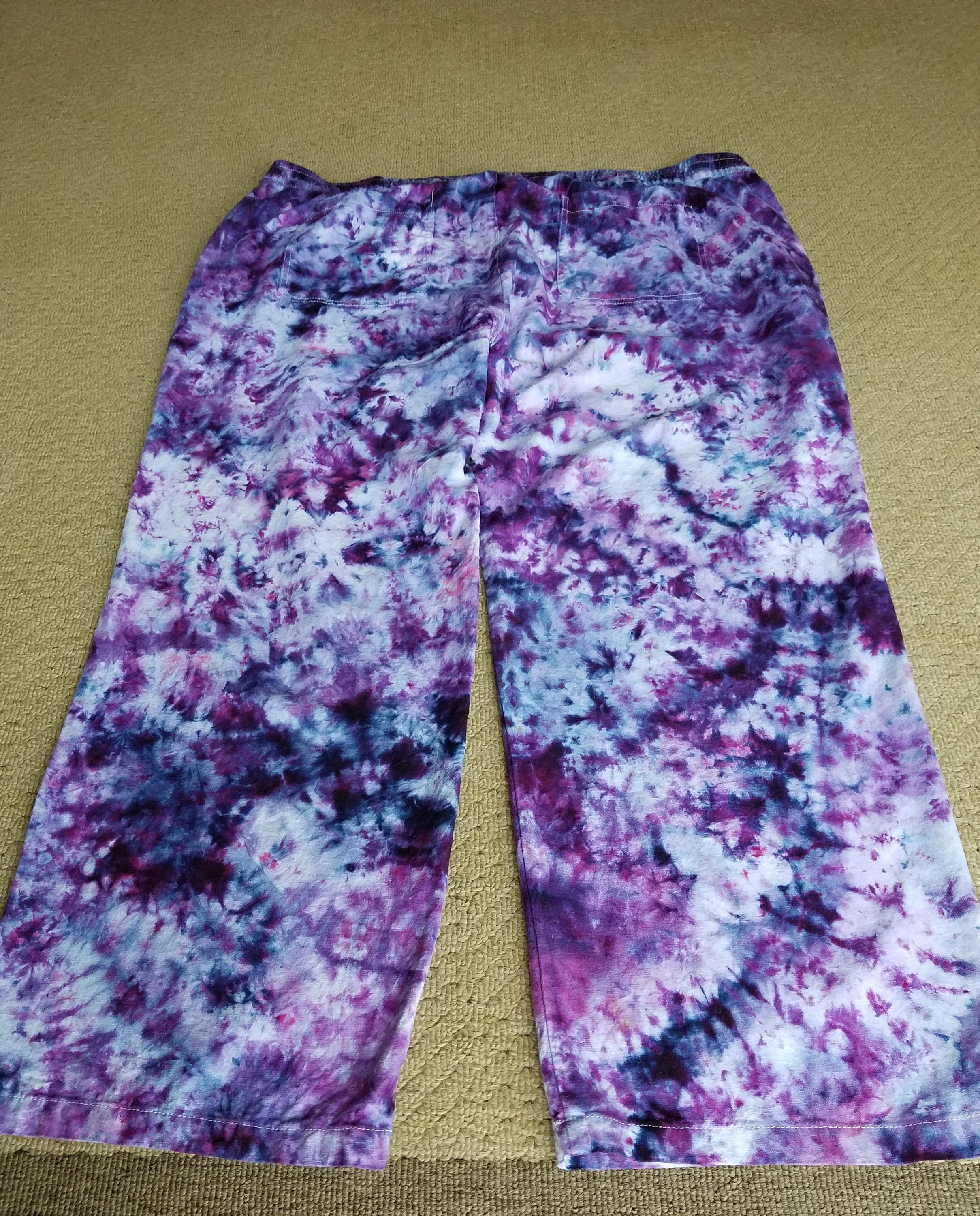 Size XXL Tie Dye Pants Linen Blend with POCKETS!