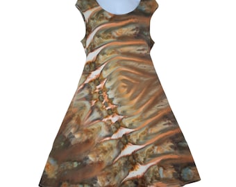 Size XXLarge - Tie Dye Dress - Cap Sleeve Midi or Maxi Dress - Cotton Jersey