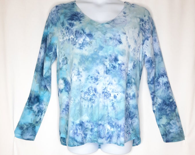 Size XLarge - Tie Dye Long Sleeve Tee - V Neck - Ice Dye
