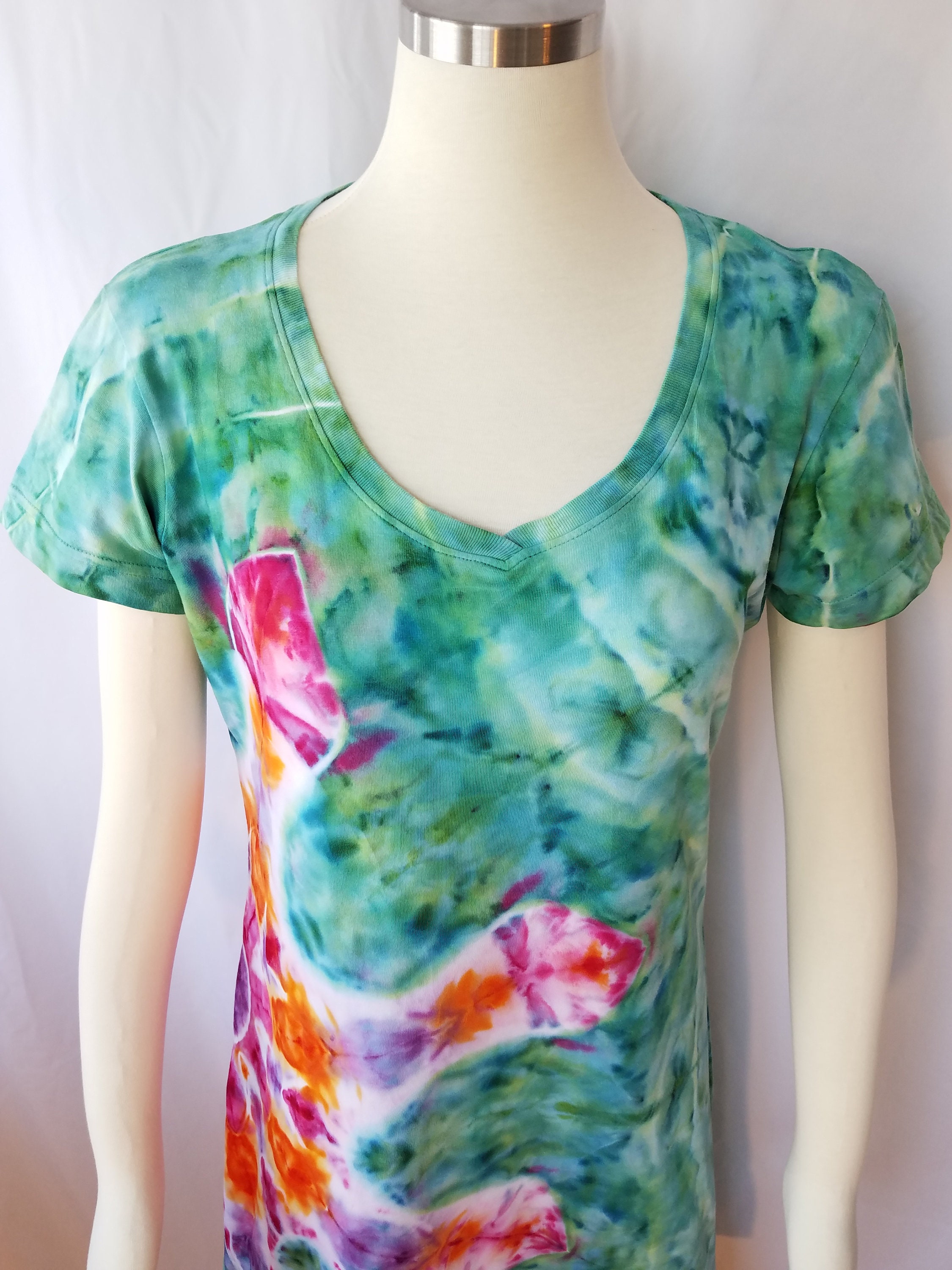 Tie Dye Dress - Cover Up - Size S/M - Night Shirt - Ice Dyed
