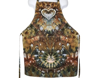 Apron - Tie Dye - 100% Cotton - Earthy Heart - Ice Dye