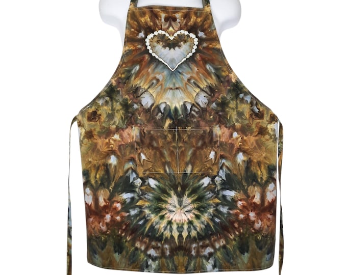 Apron - Tie Dye - 100% Cotton - Earthy Heart - Ice Dye