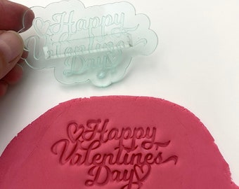 Embosser Stamp Happy Valentine's Day Hearts Handmade