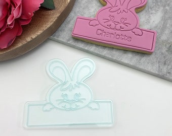 Embosser Stamp Easter Rabbit Personalised Banner Handmade