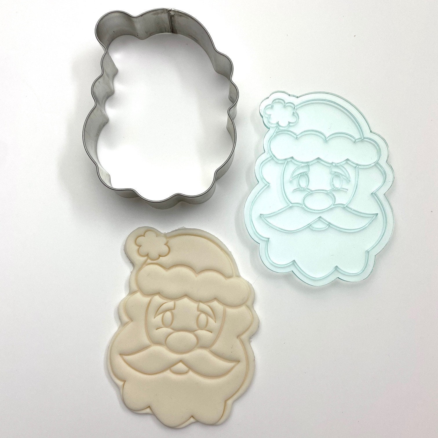 SET Cookie Cutter and Embosser Stamp Christmas Santa Beard | Etsy
