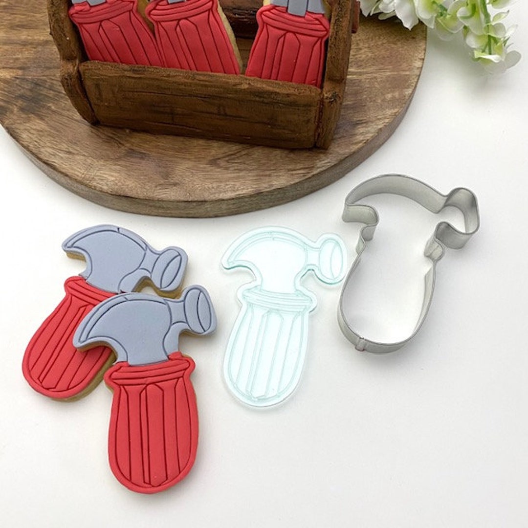 Hammer Cookie Cutter and Embosser Stamp Handmade Etsy