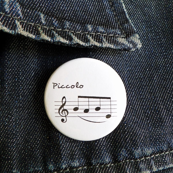 Woodwind Babe buttons | Pinback button set or shop mix | 1.5 inch diameter | Funny sheet music accessories and gifts for musicians