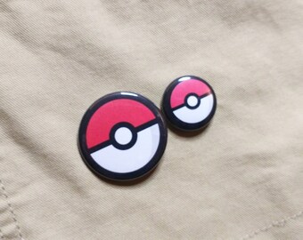 Pokeball Pokemon pinback button badge 1, 1" 