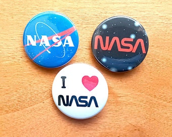 Aeronautics and Space buttons | Pinback button set or shop mix in 1 inch or 1.5 inch | Fun science and astronomy favor gift accessory