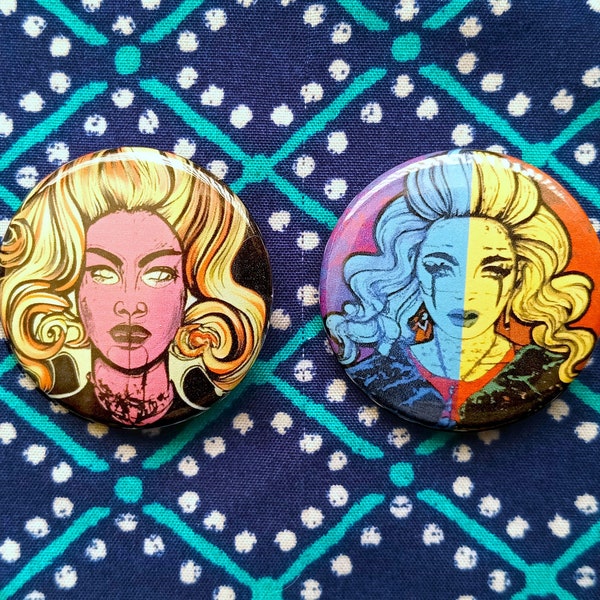 Support Drag buttons | 1 inch or 1.5 inch Pinback button set or shop mix | Gift for LGBT & Queer Pride friends and Drag Performers