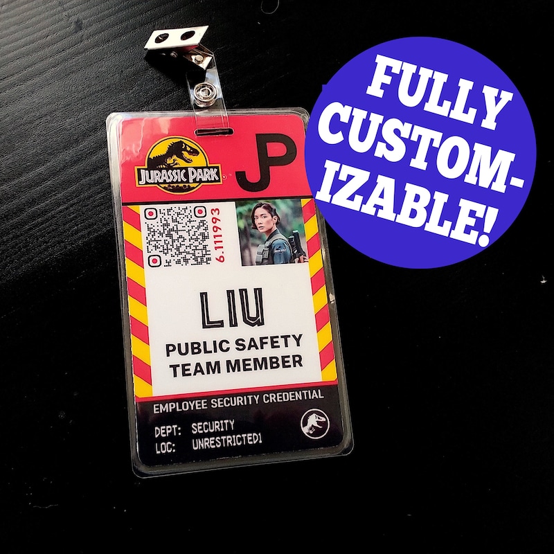 Printable Jurassic Park Name Badge Etsy