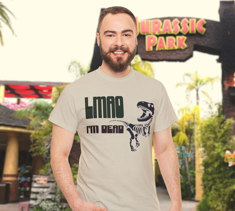 Funny Dinosaur Shirt LMAO I'm Dead Velociraptor Fossil Tee Gift for