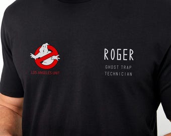 Custom Ghostbusters Staff Shirt BLACK Personalized Employee